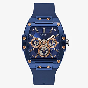 GUESS BLUE CASE BLUE SILICONE WATCH