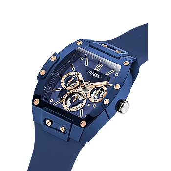 GUESS BLUE CASE BLUE SILICONE WATCH