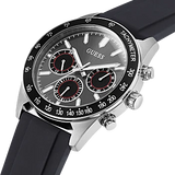 GUESS SILVER TONE CASE BLACK