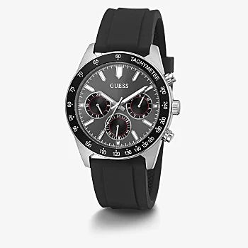 GUESS SILVER TONE CASE BLACK