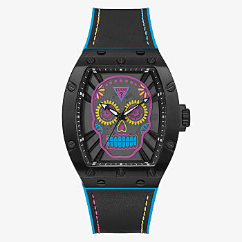 GUESS BLACK CASE BLACK SILICONE WATCH