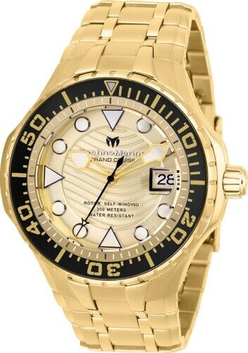 NEW 2019 Technomarine TM-118076 Grand Cruise Blue Reef All Gold AUTOMATIC! NEW - techno305