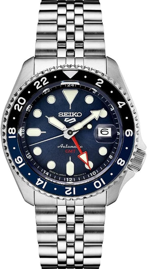 SEIKO SSK003 Watch for Men 5 Sports Collection - Stainless Steel Case and Bracelet, Blue Dial
