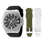 TechnoMarine Unisex TM-124017 Cruise Original 45 mm Plateado Esfera Negra con 3 Correas