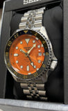 SEIKO SSK005 5 Sports Men's Watch Silver-Tone 42.5mm Stainless Steel, Orange