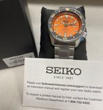 Seiko 5 Automatic Orange Dial Steel Bracelet Men's Watch SRPD59 NWT Day And Date