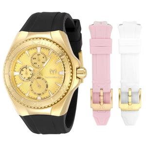 TechnoMarine para mujer TM-124022 Cruise original esfera dorada y dorada de 40 mm con 3 correas