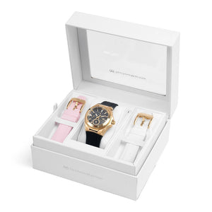 TechnoMarine Para Mujer TM-124023 Cruise Original 40mm Esfera Dorada/Negro con 3 Correas