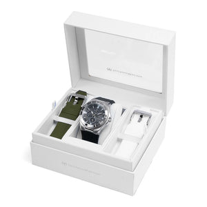 TechnoMarine Unisex TM-124017 Cruise Original 45 mm Plateado Esfera Negra con 3 Correas