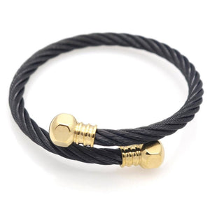 Titanium Steel 18k Gold Plated Bangle - techno305