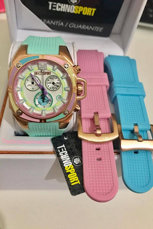 TechnoSport Camaleon Women's Swiss Chrono with 3 Straps - techno305