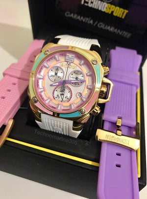 TechnoSport Women's Swiss Chrono with 3 Straps - techno305