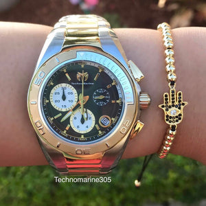 Technomarine TM-215028 Women's Steel Manta Two Tone Black Dial Swiss Watch - techno305