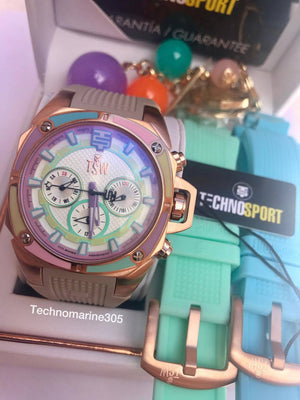 TechnoSport Camaleon Women's Swiss Chrono with 3 Straps - techno305