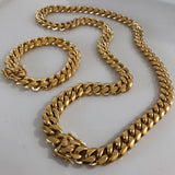 SET DE CADENA Y PULSERA 14MM CUSTOM LOCK - techno305