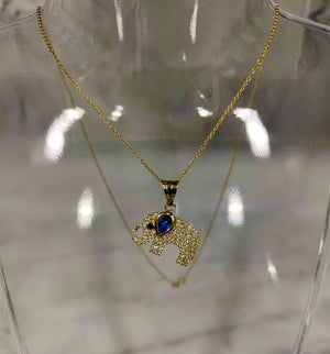 Cadena elefante azul Oro 14K - techno305