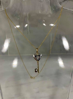 Cadena llave de corazón Oro 14k - techno305