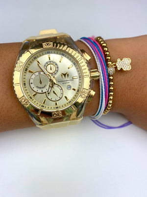 Technomarine unisex 45mm Gold + Pulseras Gratis - techno305