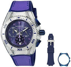 TechnoMarine Women's Cruise Calif. Chrono Blue Silicone Purple - techno305