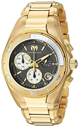 Technomarine TM-215029 Women's Steel Manta Black Dial Gold Tone Swiss Watch - techno305