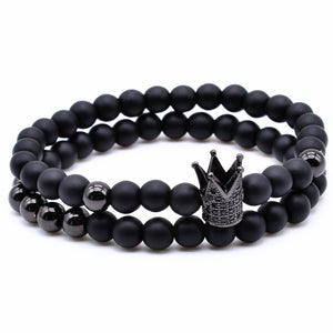 Crown set Bracelets full black - techno305