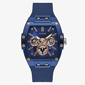 GUESS BLUE CASE BLUE SILICONE WATCH