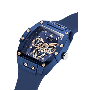 GUESS BLUE CASE BLUE SILICONE WATCH