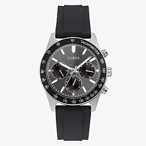 GUESS SILVER TONE CASE BLACK