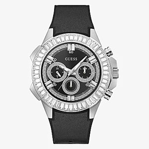 GUESS Men's Black Diamond 47mm