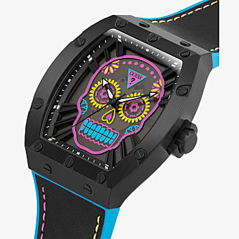 GUESS BLACK CASE BLACK SILICONE WATCH