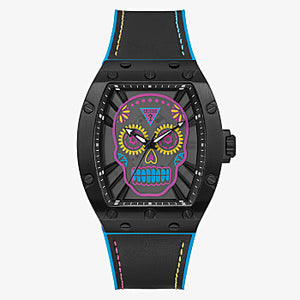 GUESS BLACK CASE BLACK SILICONE WATCH