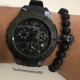 Technomarine Full Black Black Swiss Watch + Pulsera - techno305