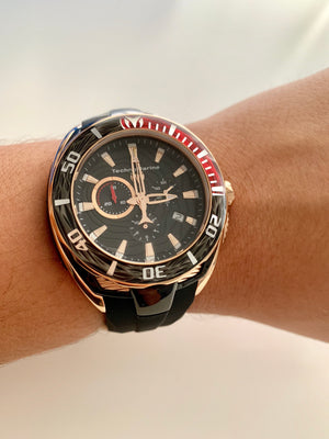 NEW 2019 Technomarine TM-118047 Cruise California Rose Gold-Black w/ Red Accent + Pulsera - techno305
