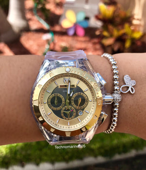 Technomarine plata y oro 40mm + PULSERA - techno305