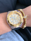 TECHNOMARINE GOLD AND GOLD  46MM  3 CORREAS + Pulsera Gratis - techno305