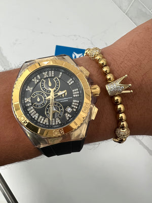 New Technomarine Gold and Black 46mm + Pulsera de Gratis