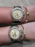 New Set Technomarine Gold and Gold diamond Limited Edition 2022 46mm y 40mm Dos cadena y dos pulsera gratis