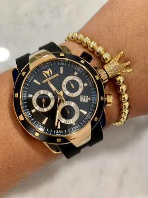Technomarine TM-615005 Men's UF6 Black & Gold Swiss Watch + Pulsera - techno305