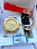 TECHNOMARINE  GOLD AND GOLD MAQUINARIA SUIZA 3 CORREAS + Pulsera Gratis - techno305