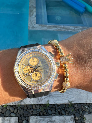 New Technomarine 2022 Gold and Gold Diamond 46mm Limited Edition + pulsera Gratis