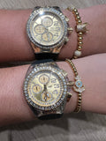 New Set Technomarine Gold and Gold diamond Limited Edition 2022 46mm y 40mm Dos cadena y dos pulsera gratis