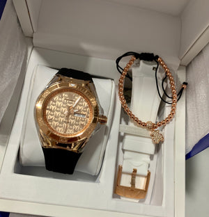 Technomarine Monogram Gold 40mm Watch Rose Gold - techno305