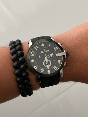 Mulco black Maquinaria Suiza + Pulsera full black gratis - techno305
