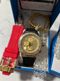 New Set Technomarine Gold and Gold diamond Limited Edition 2022 46mm y 40mm Dos cadena y dos pulsera gratis