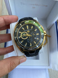 NEW Technomarine  Gold and Black W/ Green  + Pulsera Gratis - techno305