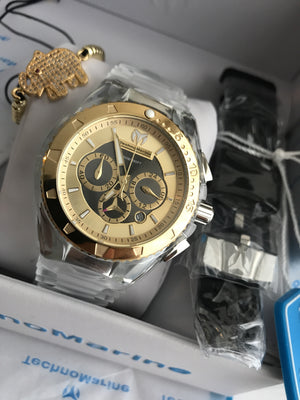 Technomarine plata y oro 40mm + PULSERA - techno305