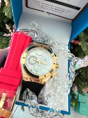 New Technomarine dos correas 46mm + cadena clear