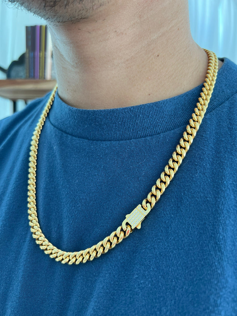 Bracciale Cuban Link Iced Out In Ottone Miami Con Diamanti, Catena Cubana Da 12mm, Bracciali Hip Hop Da Uomo - Foto 6