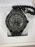 Technomarine Full Black Black Swiss Watch + Pulsera - techno305