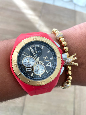 TechnoMarine Men's Red and gold 46mm + Pulsera gratis